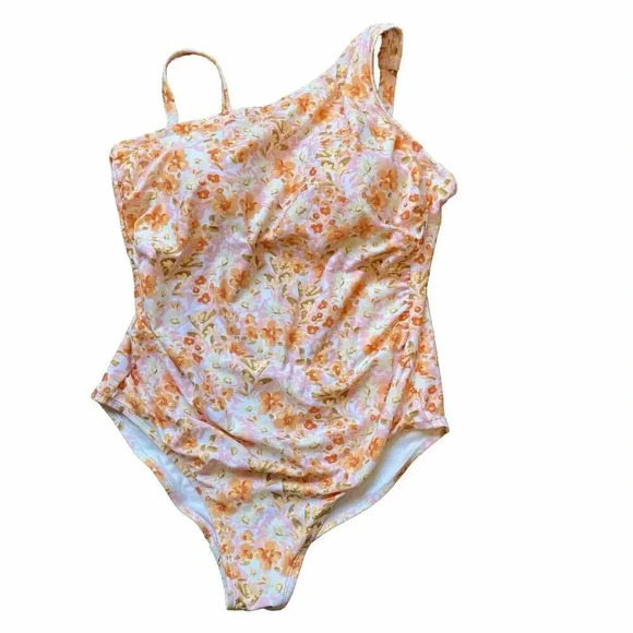 Kona Sol Women's 16W High Coverage One Piece Swimsuit Floral Print Comfort - Picture 1 of 7
